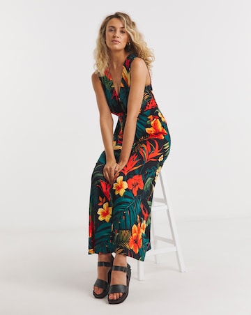 Joe Browns Beautiful Tropical Shirred Jersey Maxi Dress