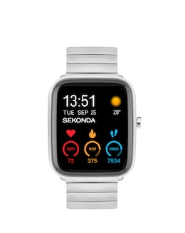 Sekonda Motion Plus Smart Watch - Silver Alloy Case &amp; Stainless Steel Bracelet