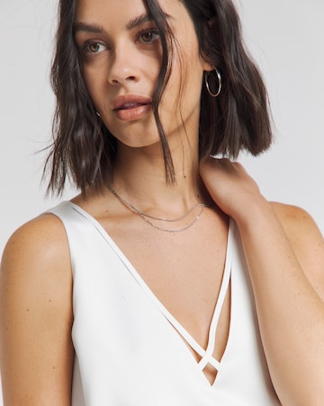 Ivory Criss Cross Satin Cami | Simply Be