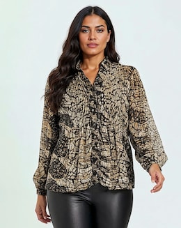 Religion Pleated Ruffle Shirt