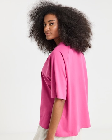 Simply Be Pink Raglan Sleeve Slouchy T-Shirt
