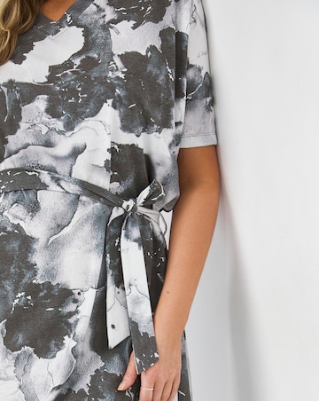 Religion Lapis Jersey Tie Waist Dress