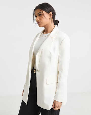 White Oversized Single Breasted Blazer