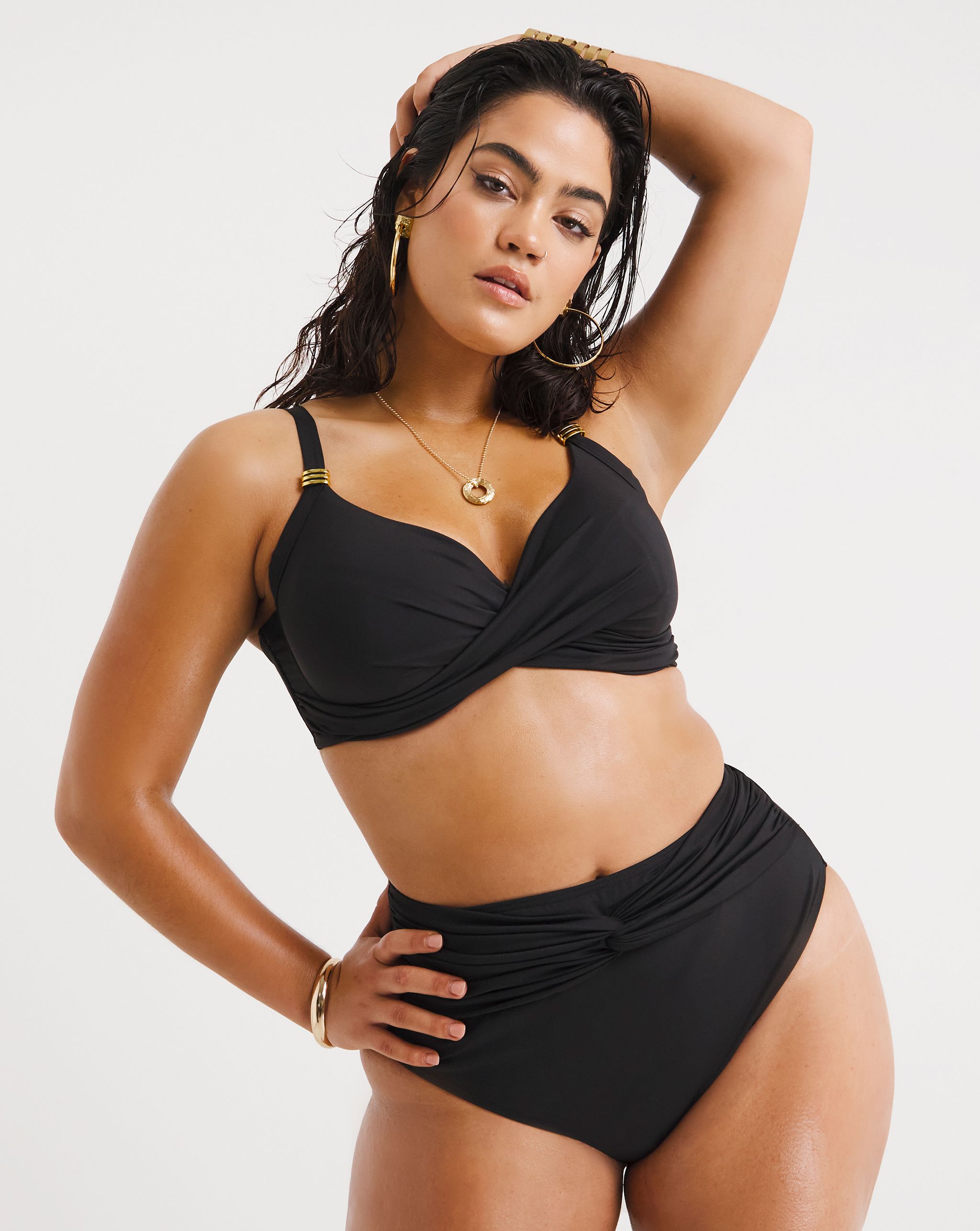 Model wears magisculpt bikini set