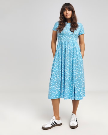 Blue Print Supersoft Jersey Midi Dress With Pockets