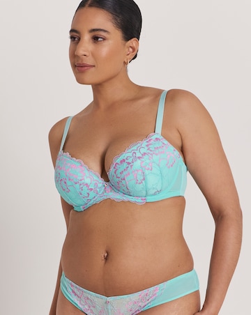 Ann Summers Sexy Lace Planet Two-Tone Plunge Bra Aqua/Pink