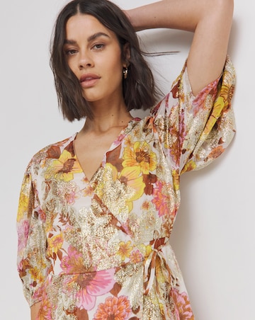 Jo by Joanna Hope Tie Waist Floral Jacquard Maxi Dress