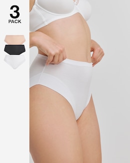 Pretty Secrets (3 Pack) Full Fit Modal Knickers Black/White/Almond