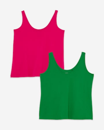Pink and Green 2 Pack of Slouchy Vests