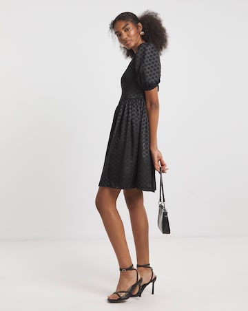 Flounce London Jacquard Spot Mini Dress