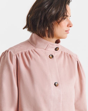 Simply Be Soft Pink Funnel Neck Suedette Jacket