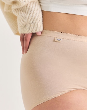 Sloggi 3 Pack Cotton Basic Maxi Knickers, Black, Skintone or White