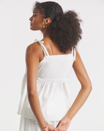 Simply Be White Tie Strap Cami