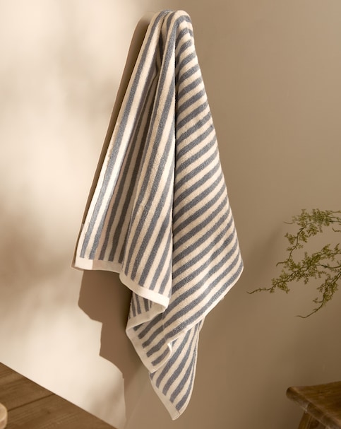 Yard Hebden Stripe Cotton Towel - Grey