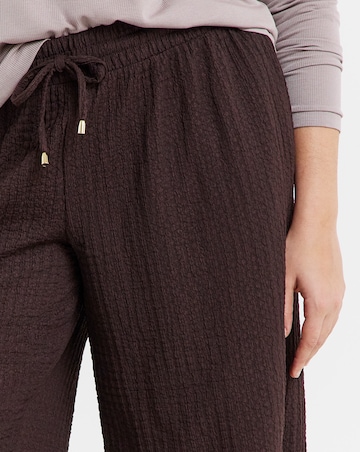 Chocolate Jersey Textured Wide Leg Trousers
