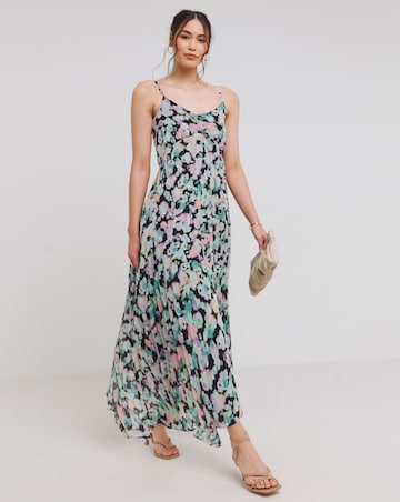 Floral Print Asymmetric Hem Maxi Dress