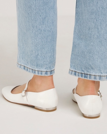 Emilie Mary Jane Stretch Strap Ballerina Shoes Extra Wide EEE Fit Simply Comfort