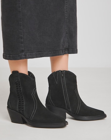 Lagoona Braided Suede Western Boots Extra Wide EEE Fit
