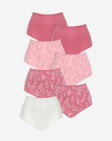 Pretty Secrets 7 Pack Cotton Full Fit Brief Knickers Shell Print