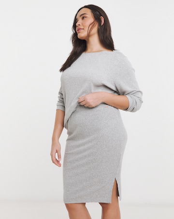 Figleaves Supersoft Luxury Rib Midi Skirt