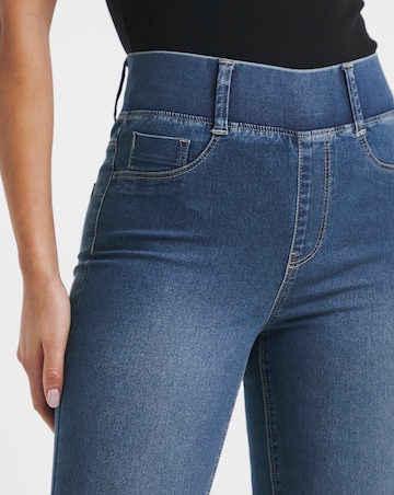 Mid Wash Stretch Skinny Pull On Jeggings