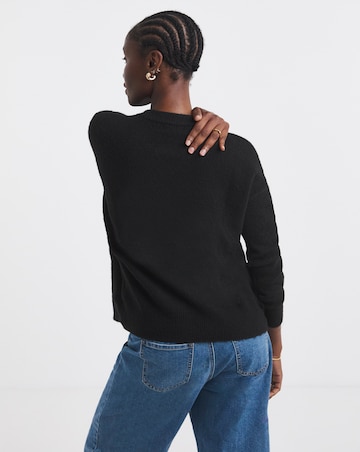 Cosy Yarn Black Crew Neck Cardigan