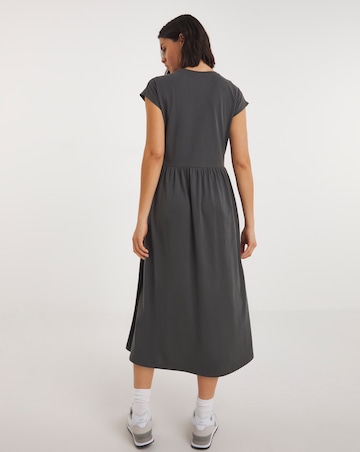 Charcoal Jersey Midi Dress