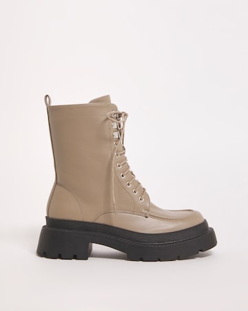 Carina Lace Up Chunky Ankle Boots - Extra Wide Fit (EEE)