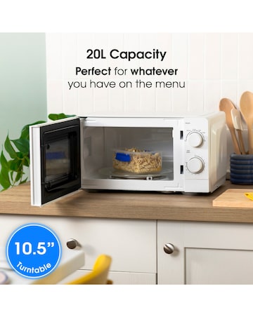 Abode 20 Litre White Manual Microwave
