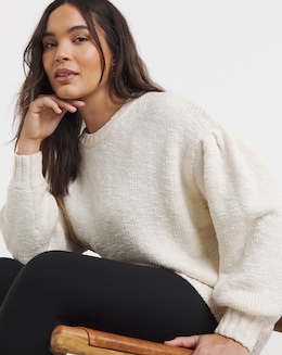 Simply Be Cream Puff Sleeve Jumper