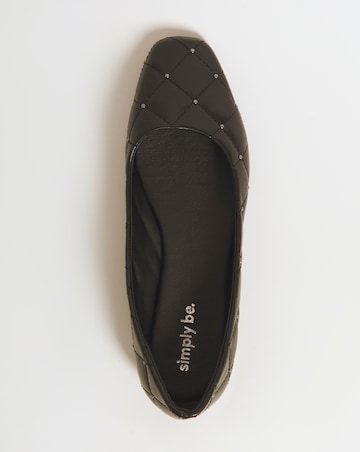 Chantal Quilted Ballerina Shoes Extra Wide EEE Fit Simply Comfort