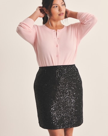 Simply Be Black Stretch Sequin Mini Skirt