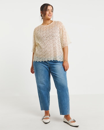 Simply Be Champagne Lace Boxy Top