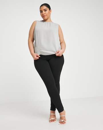 Simply Be Light Grey Ruched Sleeveless Blouse