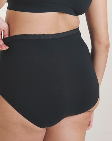 Slimma (3 Pack) Cotton Full Brief Knickers Black/White
