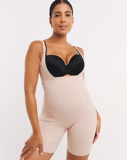 Figleaves Smoothing Shaping Wear Your Own Bra Thigh &amp; Body Slimmer - Latte