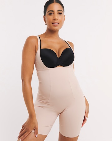 Figleaves Smoothing Shaping Wear Your Own Bra Thigh & Body Slimmer - Latte