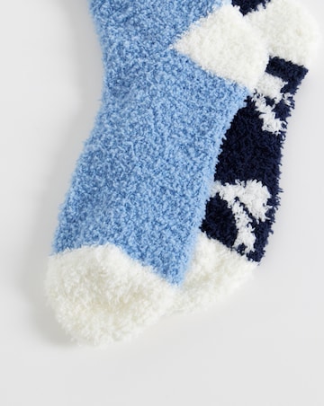 Pretty Secrets (2 Pair Pack) Cosy Socks Cream/Navy