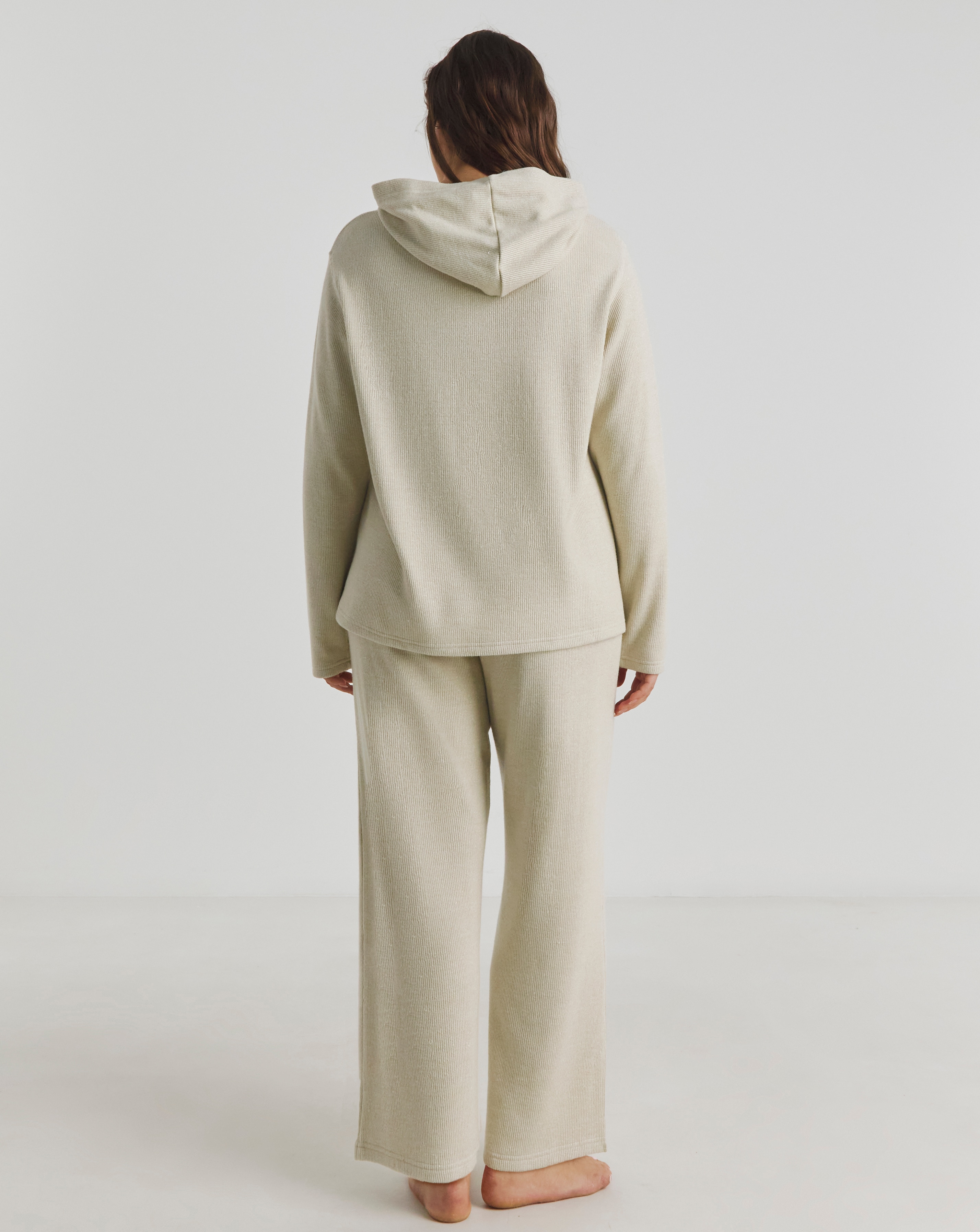 Pretty Secrets Lurex Ribbed Hooded Lounge Set | Simply Be