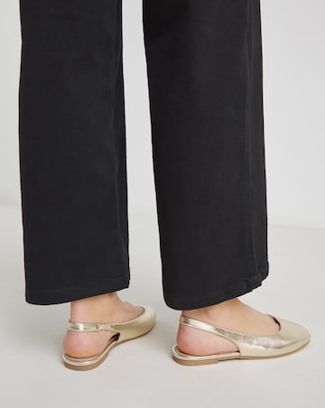 Gracious Square Toe Flat Slingback Wide E Fit