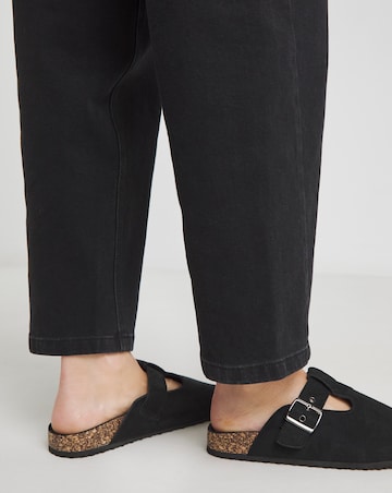 Valetta Buckle Closed Toe Cut Out Mules - Wide Fit (E)