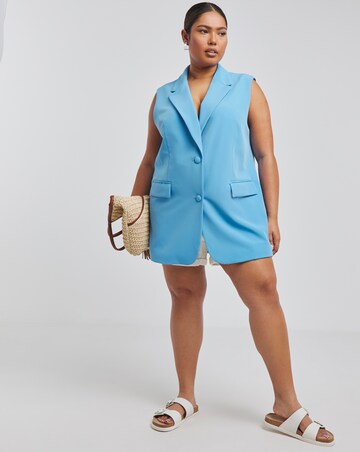 Blue Longline Tailored Waistcoat