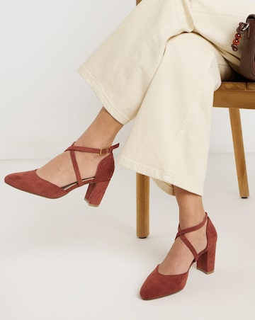 Quinn Two Part Heels With Crossover Straps - Wide Fit (E)