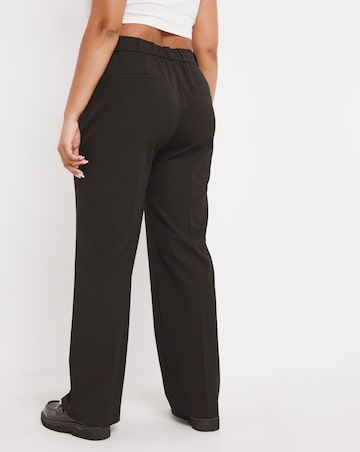 Black Wide Leg Tailored Dad Trouser