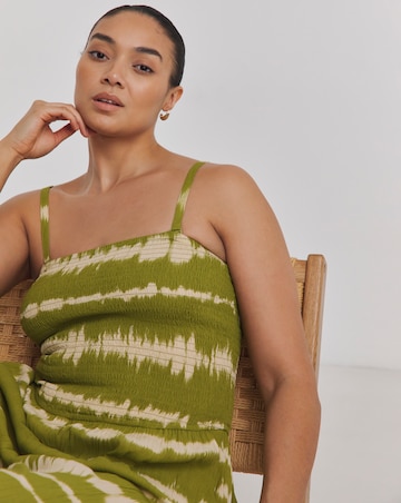 Shirred Bandeau Beach Jumpsuit