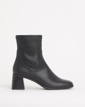 Whitney Classic Block Heel Stretch Ankle Boots Wide E Fit