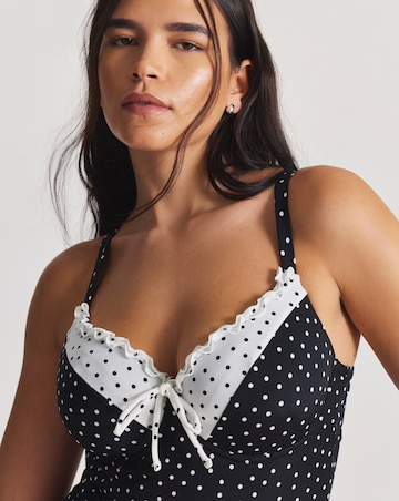 Figleaves Spot Tie Front Underwired Swimsuit