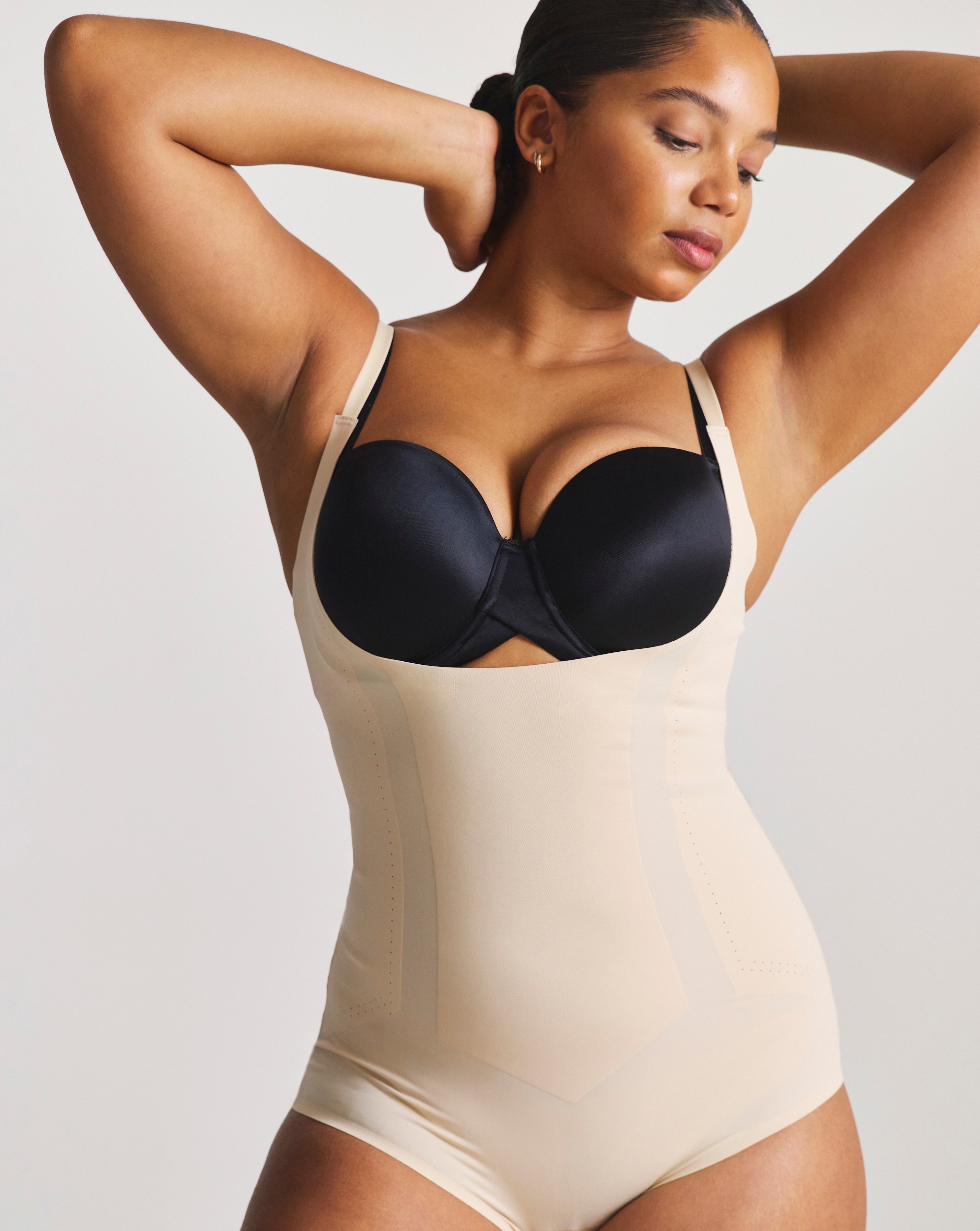 Pour Moi Hourglass Firm Control Wear Your Own Bra Slip Black