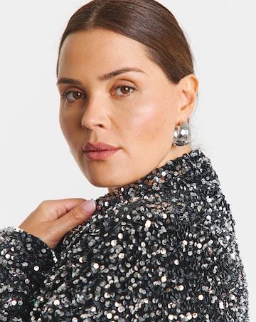 Gunmetal Sequin Shirt