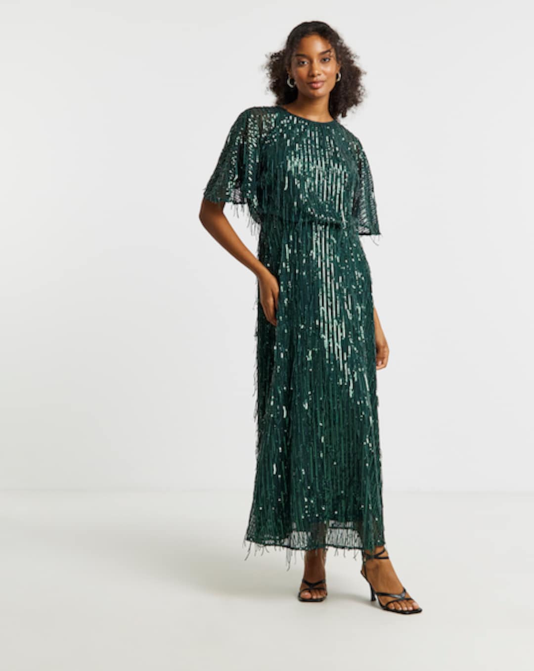 flounce london green dress Suzannah London | Green Silk Flippy Wiggle Shirt Dress